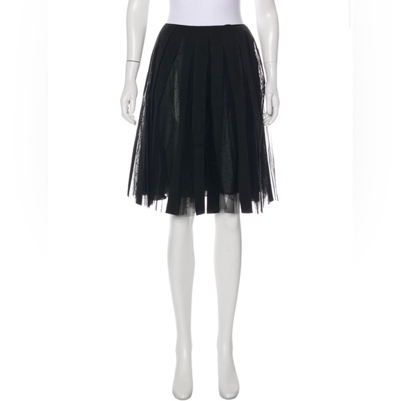 RED Valentino Dresses & Skirts - RED VALENTINO Black Vertical Mesh Stripe Skirt - Sz US 0 / IT 38 / XS